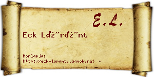Eck Lóránt névjegykártya