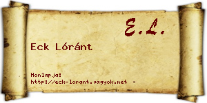 Eck Lóránt névjegykártya