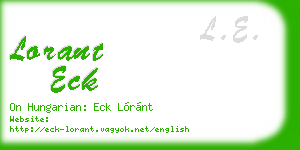 lorant eck business card
