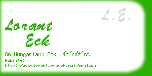 lorant eck business card